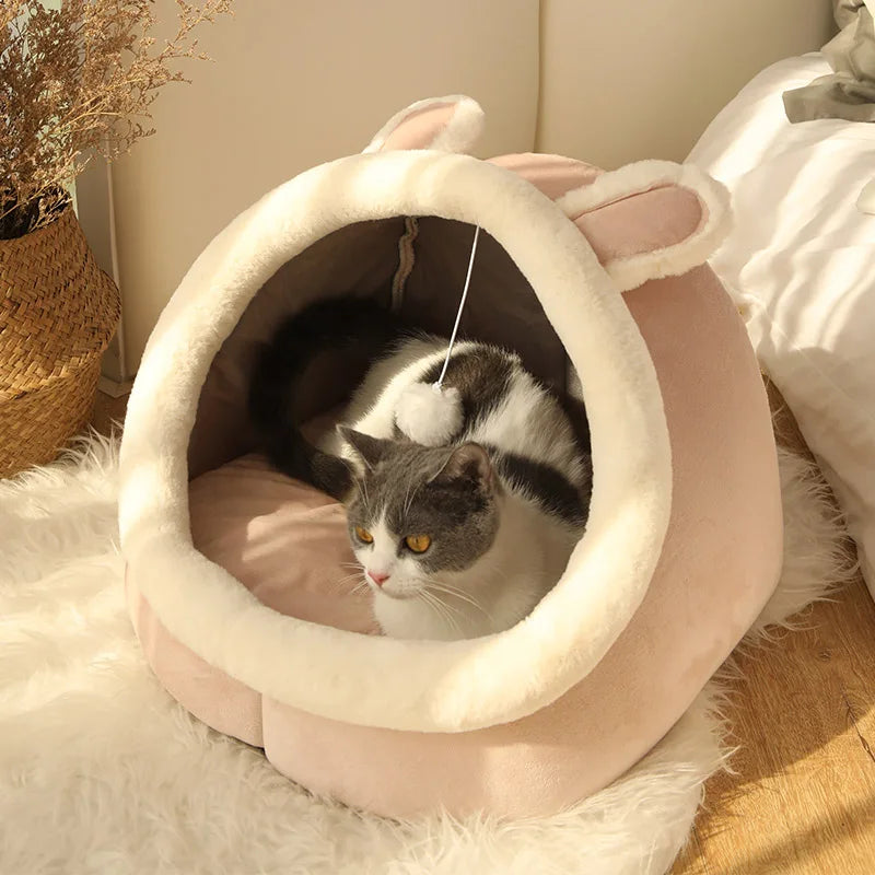 Cartoon Cozy Pet Cave Bed