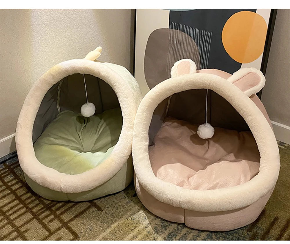 Cartoon Cozy Pet Cave Bed