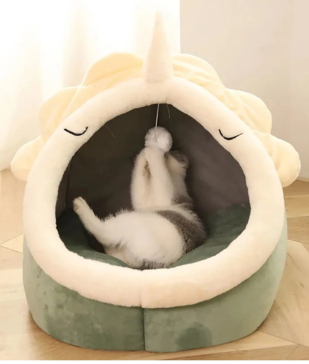 Cartoon Cozy Pet Cave Bed