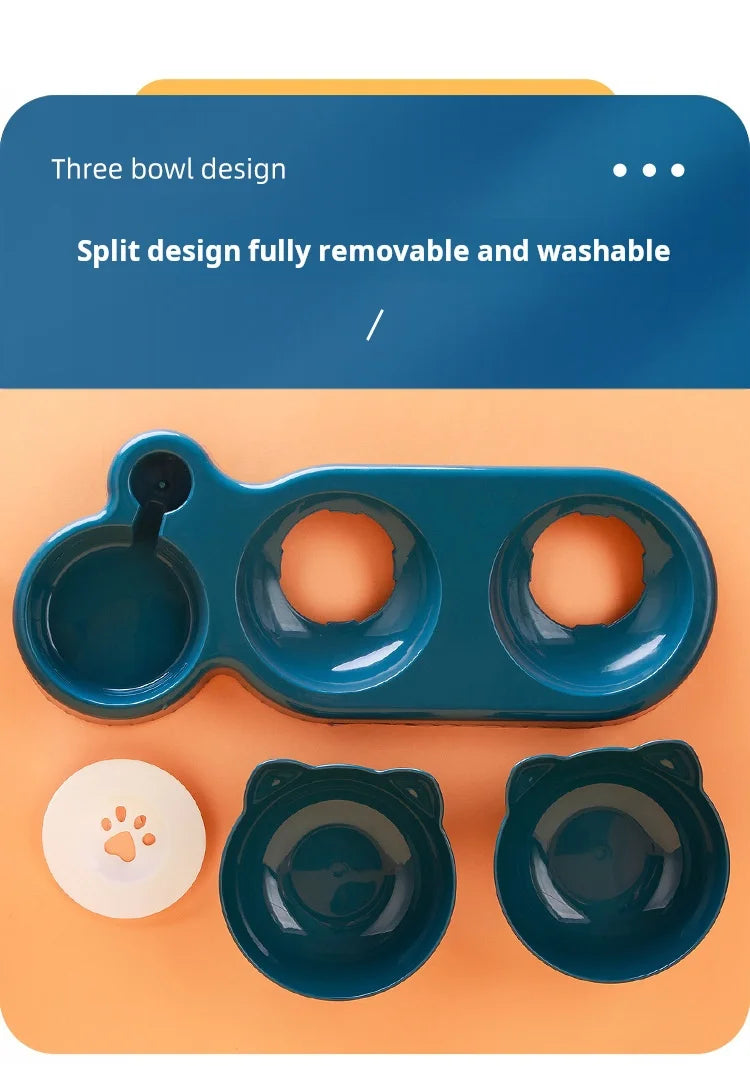 3-in-1 Tilted Pet Bowl