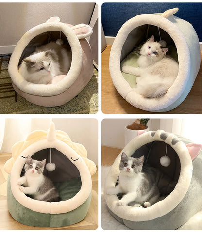 Cartoon Cozy Pet Cave Bed