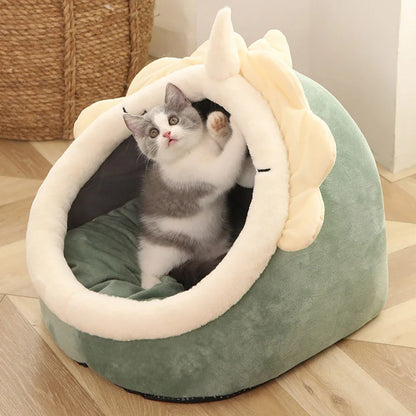 Cartoon Cozy Pet Cave Bed