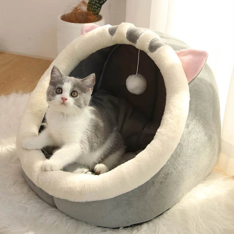Cartoon Cozy Pet Cave Bed