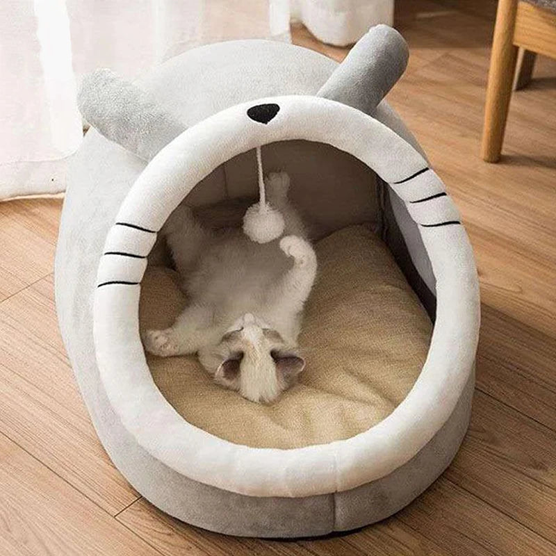 Cartoon Cozy Pet Cave Bed