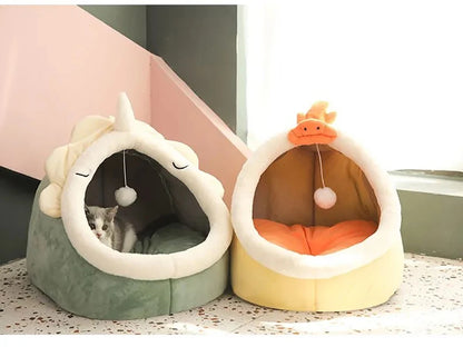 Cartoon Cozy Pet Cave Bed