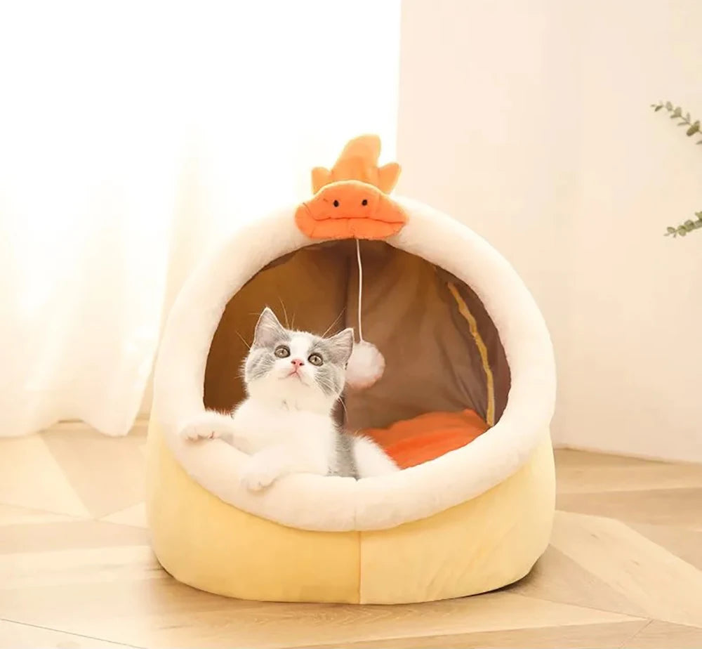 Cartoon Cozy Pet Cave Bed