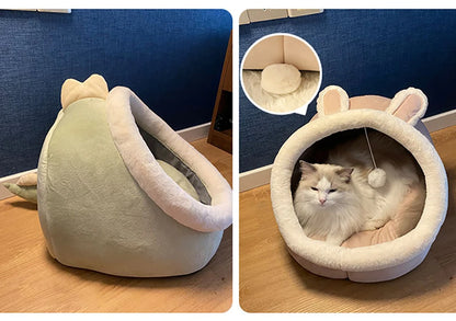Cartoon Cozy Pet Cave Bed